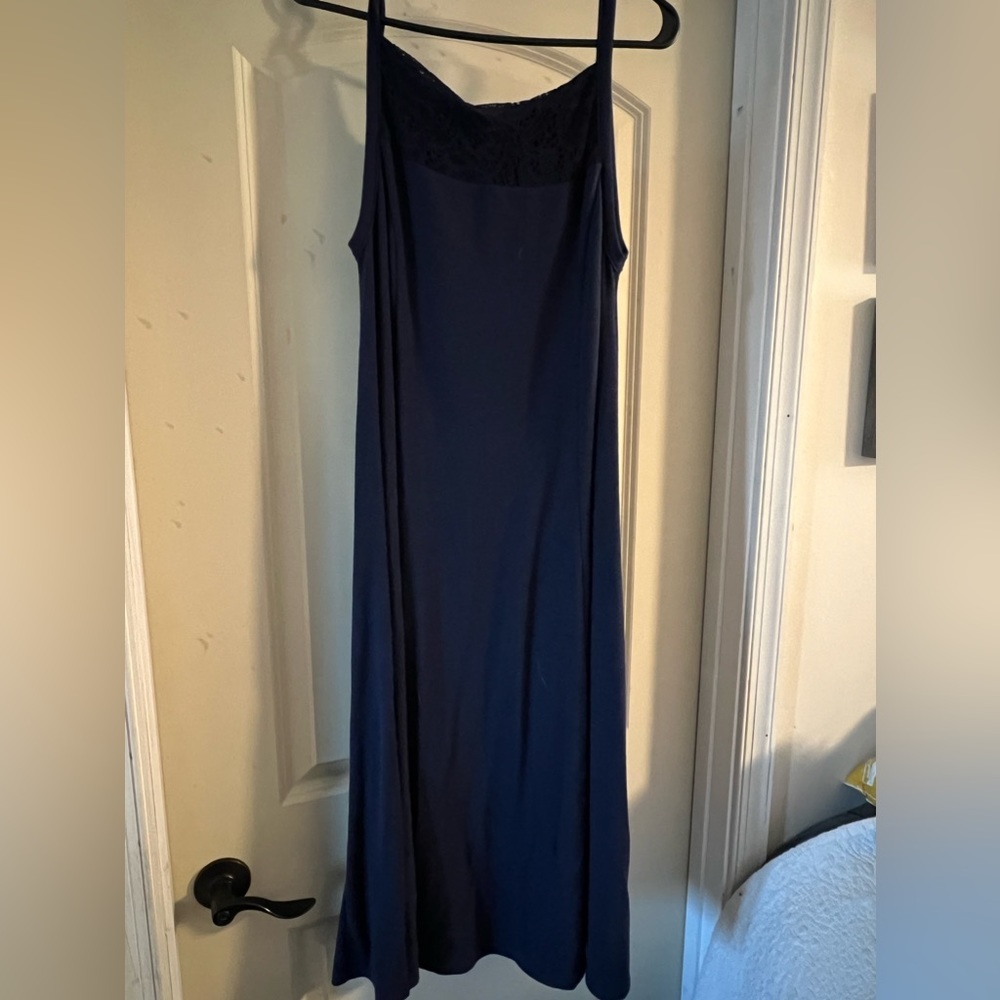 Navy blue spaghetti strap dress
